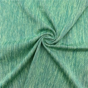 Dzianina jersey melanżowa kationowa, 91% poliester / 9% elastan, 180 g/m²