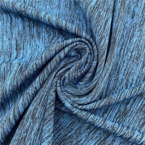 Dzianina jersey melanżowa, 91% poliester / 9% elastan, 165 g/m²