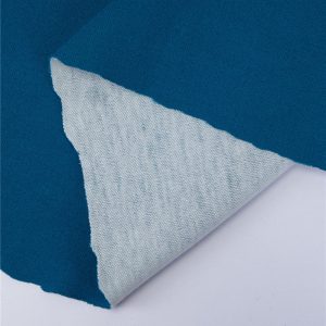 Two-tone polyester-cotton interlock knit, 55% polyester / 45% cotton, 280 g/m²