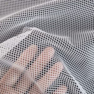 40D fine-hole mesh knit, 100% polyester, 43 g/m²
