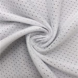 Weft-knit jacquard mesh, 100% polyester, 140 g/m²