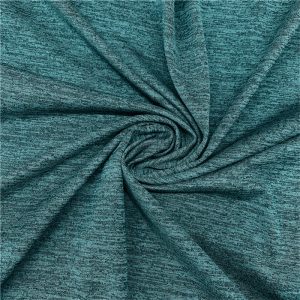 Cationic-dyed melange jersey knit, 90.4% polyester / 9.6% elastane, 180 g/m²