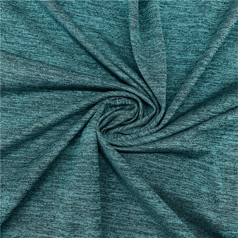 Cationic-dyed melange jersey knit, 90.4% polyester / 9.6% elastane, 180 g/m²