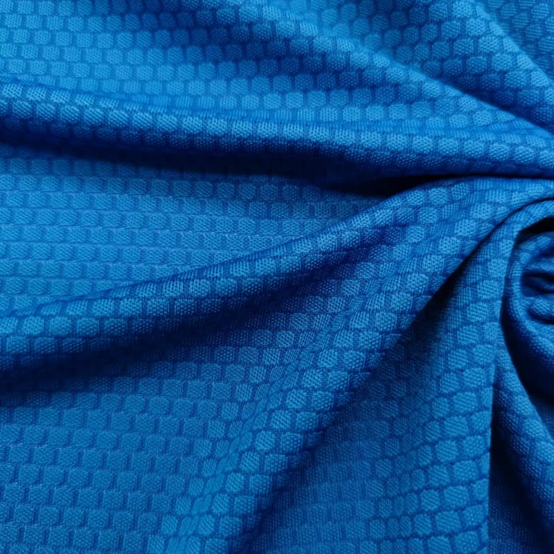 Dzianina żakardowa siatkowa o wzorze piłkarskim, 100% poliester, 150 g/m² — zdjęcie 2