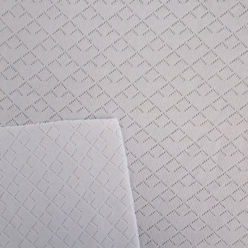 Fan-pattern jacquard mesh knit, 100% polyester, 120 g/m² — photo 3