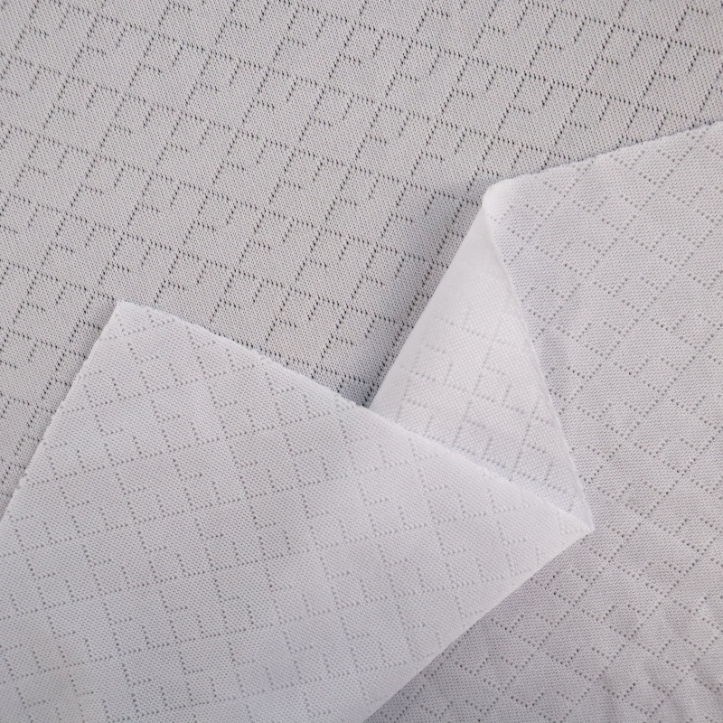 Fan-pattern jacquard mesh knit, 100% polyester, 120 g/m² — photo 4
