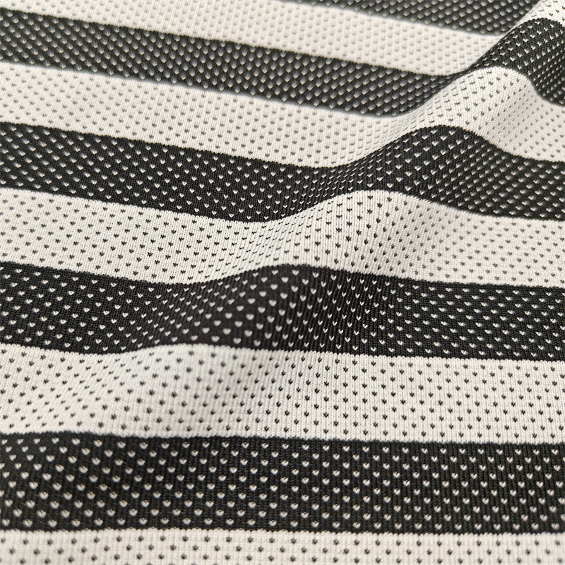 Gestreifter Jersey aus recyceltem Polyester, 92 % Polyester / 8 % Elasthan, 150 g/m² — Foto 2