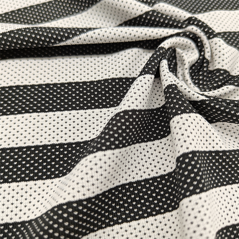 Gestreifter Jersey aus recyceltem Polyester, 92 % Polyester / 8 % Elasthan, 150 g/m² — Foto 3